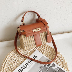 Women's Rattan Weave Beach Shoulder Fashion Handbags