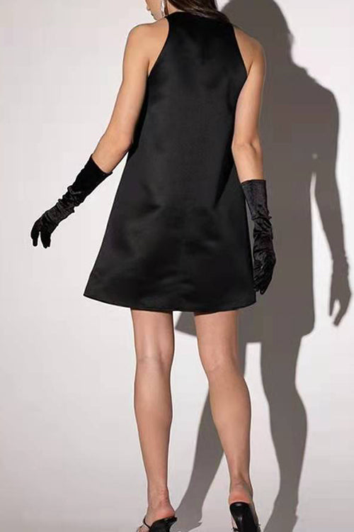 O Neck Sleeveless A Line Mini Dress