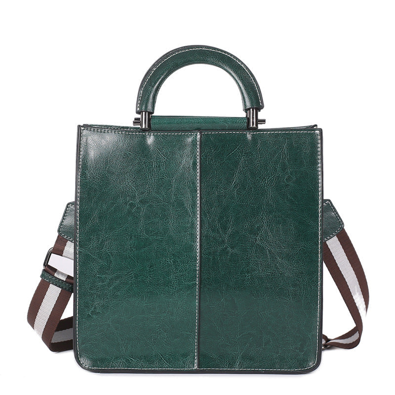 Women's Stitching Leather Shoulder Fashion Cowhide Shoulder Bags