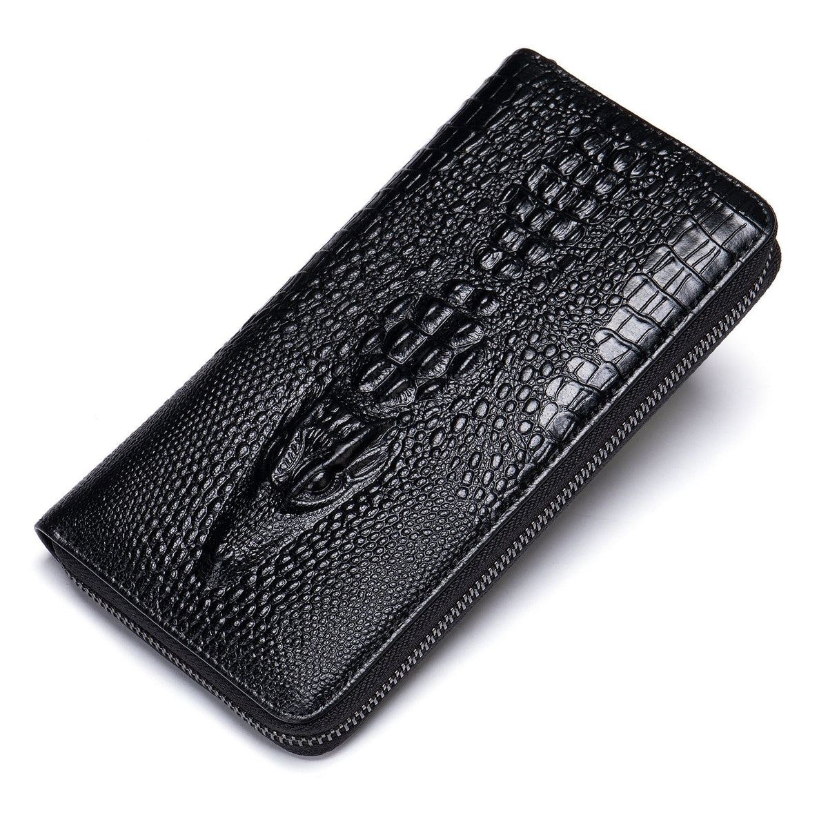 Pattern Men's Leather Long Layer Cowhide Holder Retro Purse