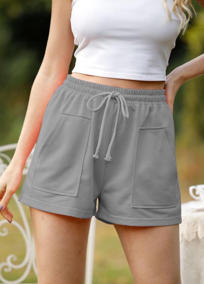High Waist Lacing Solid Color Shorts