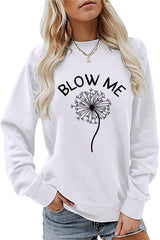 Printed Long Sleeve Crew Neck Loose Sweatshirt