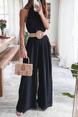 Halter Neck Backless Jumpsuits