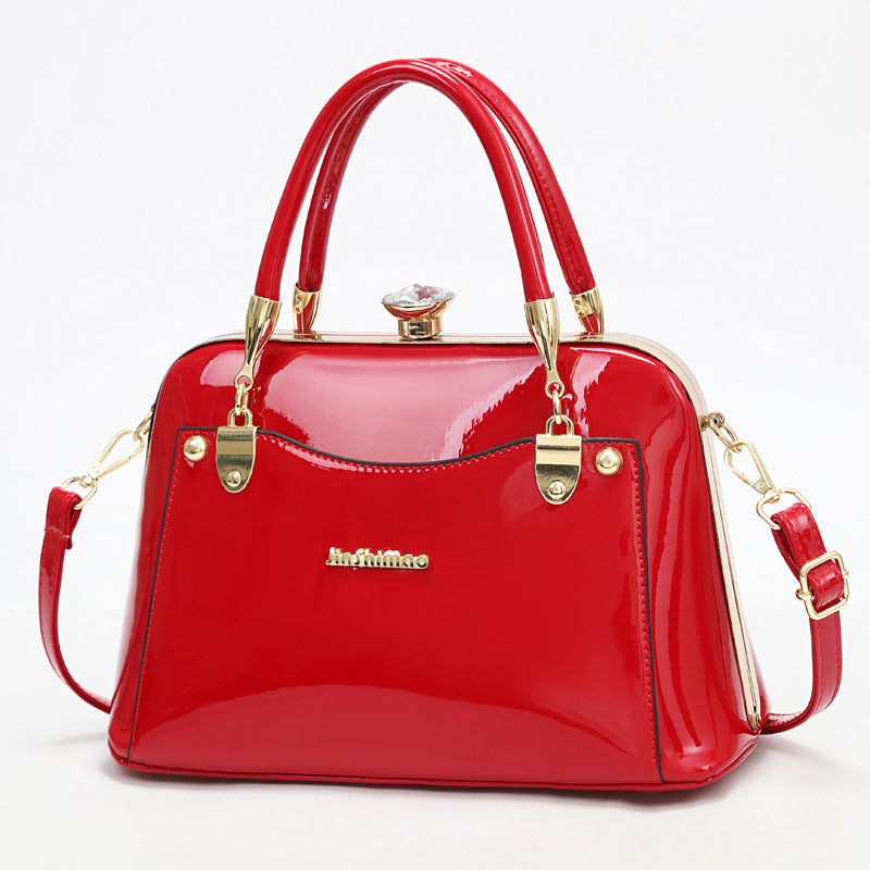Women's Popular Bright Leather Fashion Big Shoulder Shoulder Bags