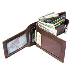 Personalized Men's Leather Retro Holder Cowhide Purse