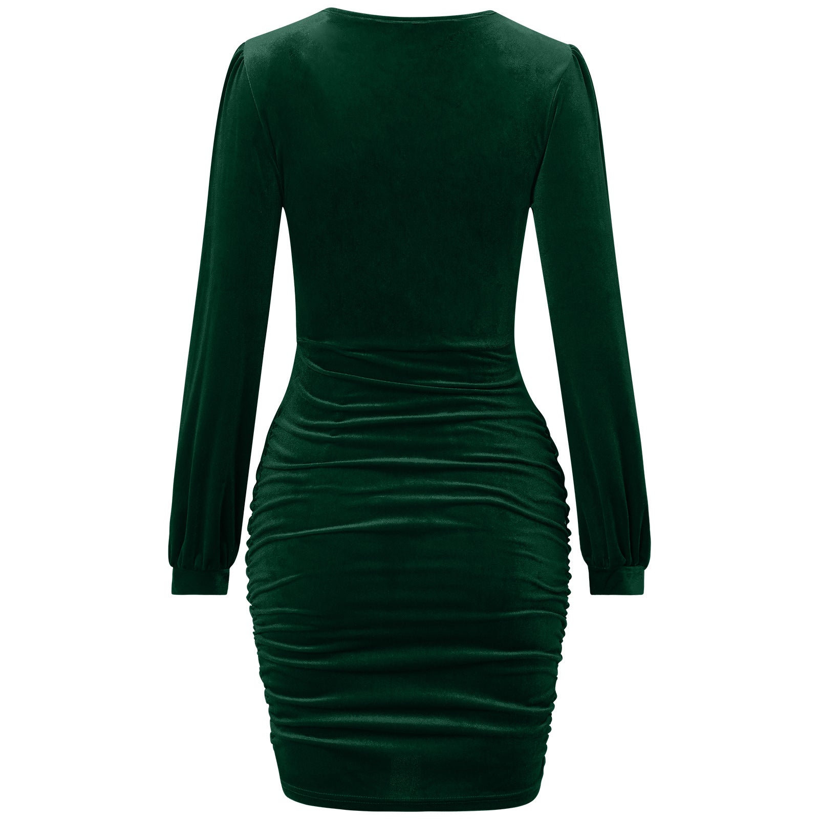 Deep V-Neck Long Sleeve Cut Out Twist Front Mini Dress