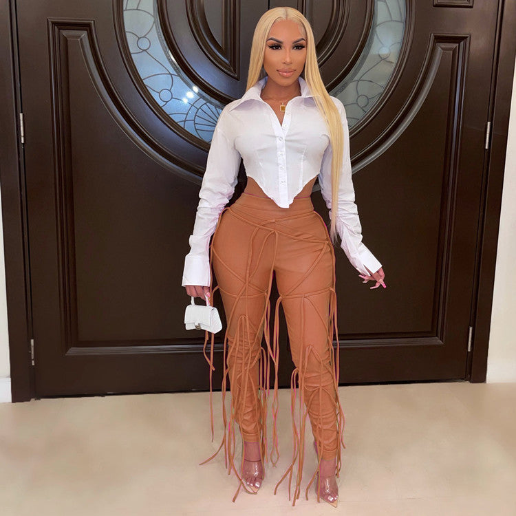 Women's String High Waist Pants