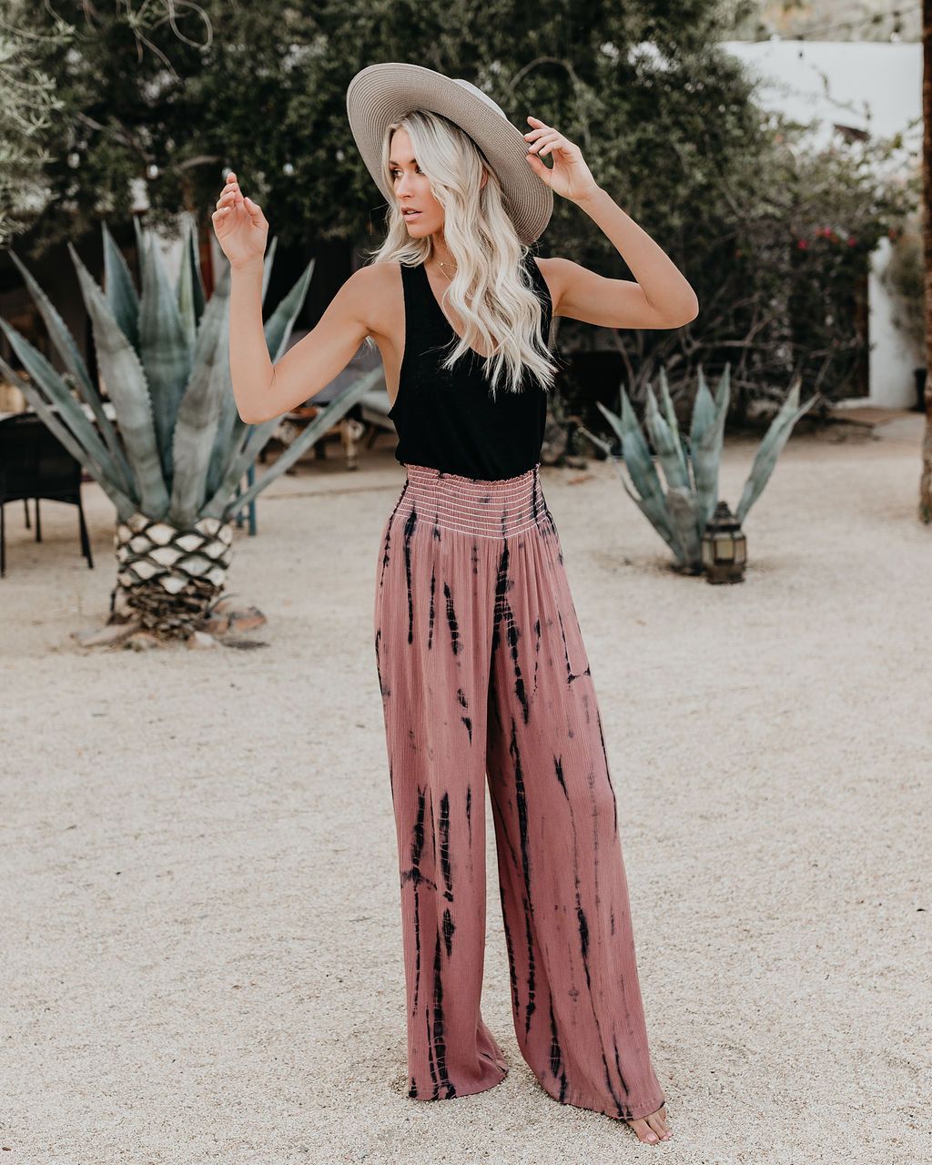 Elastic Waist Oversized Loose Long Casual Palazzo Pants