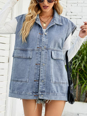 Women's Tank Tops Fashion Trend Denim Sleeveless Tank Top