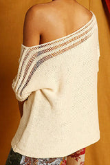 Dew Shoulder Short Sleeve Sweater