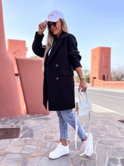 Solid Color Lapel Collar Blazer Jacket Outerwear