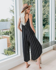 Round Neck Spaghetti Strap Casual Loose Jumpsuit
