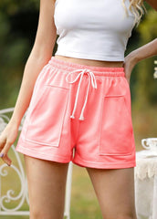 High Waist Lacing Solid Color Shorts