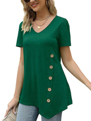 Women's T-Shirts Short Sleeve V Neck Loose Casual T-Shirt