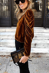 Casual Fleece Round Neck Long Sleeve Top
