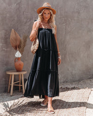 Sleeveless Backless Adjustable Spaghetti Strap Maxi Dress