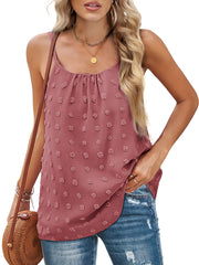 Women's Tank Tops Round Neck Pompom Sleeveless Tank Top