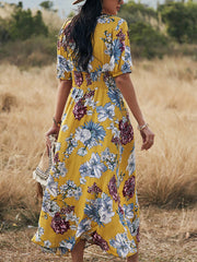Women's Dresses Sexy Printed Waist Slimming Midi Dress