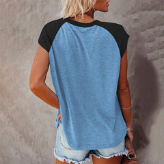 Cap Sleeve Round Neck T-Shirt