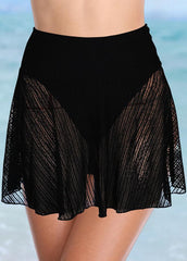 Lace Cut Out High Waist Swim Skirt