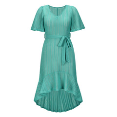 Short Sleeve V Neck Tie Front Beach Cover