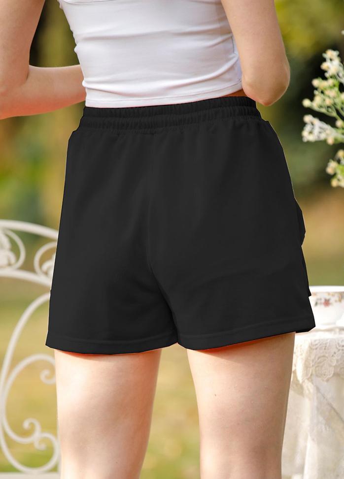High Waist Lacing Solid Color Shorts