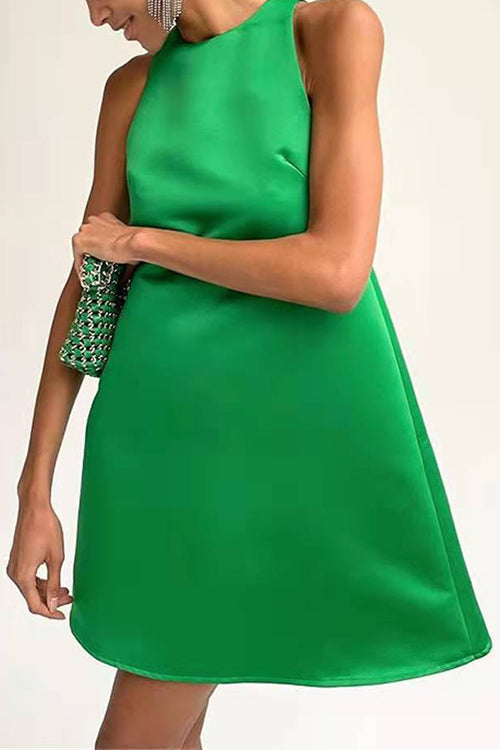 O Neck Sleeveless A Line Mini Dress