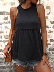 Women's Tank Tops Fashion Stitching Wood Ear Side Halter Tank Top