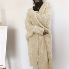Oversized Chain Knit Loose Sweater Long Cardigan