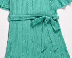 Short Sleeve V Neck Tie Front Beach Cover