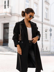 Open Front Lapel Collar Long Sleeve Long Velvet Jacket