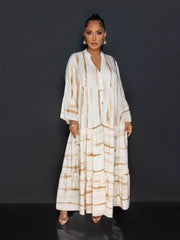 Plaid Printed Round Neck Holiday Beach Dress