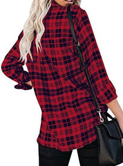 Draw String Closure Long Sleeve Blouse Top