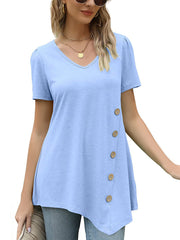 Women's T-Shirts Short Sleeve V Neck Loose Casual T-Shirt