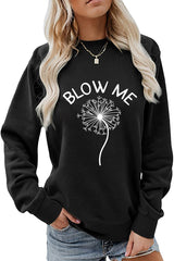 Printed Long Sleeve Crew Neck Loose Sweatshirt