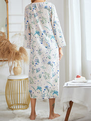 Printed Comfortable Loose Pullover V Neck Pajama