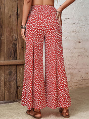 Women's Pants High Waist Floral Loose Flared Wide Leg Pants