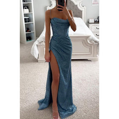 Cocktail Meeting Glitter Bow Ruffle Detail Maxi Dress