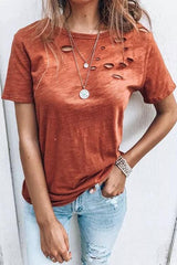 Ripped Short Sleeve T Shirt