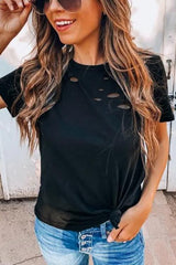 Ripped Short Sleeve T Shirt
