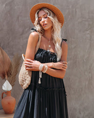 Sleeveless Backless Adjustable Spaghetti Strap Maxi Dress