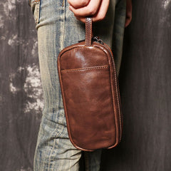 Retro Men's Leather Women's Layer Large Long Purse