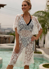 Hollow Out V Neck Cover Up