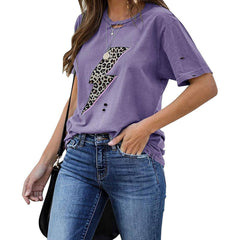 Round Neck Short Sleeve Graphic Print T-Shirt