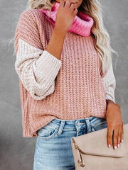 Pile Collar Color Block Sweater