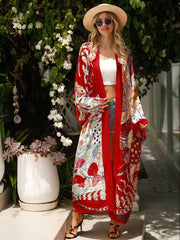 Boho Robe, Kimono Robe, Silk robe, Beach Cover up, Feathers & Folly