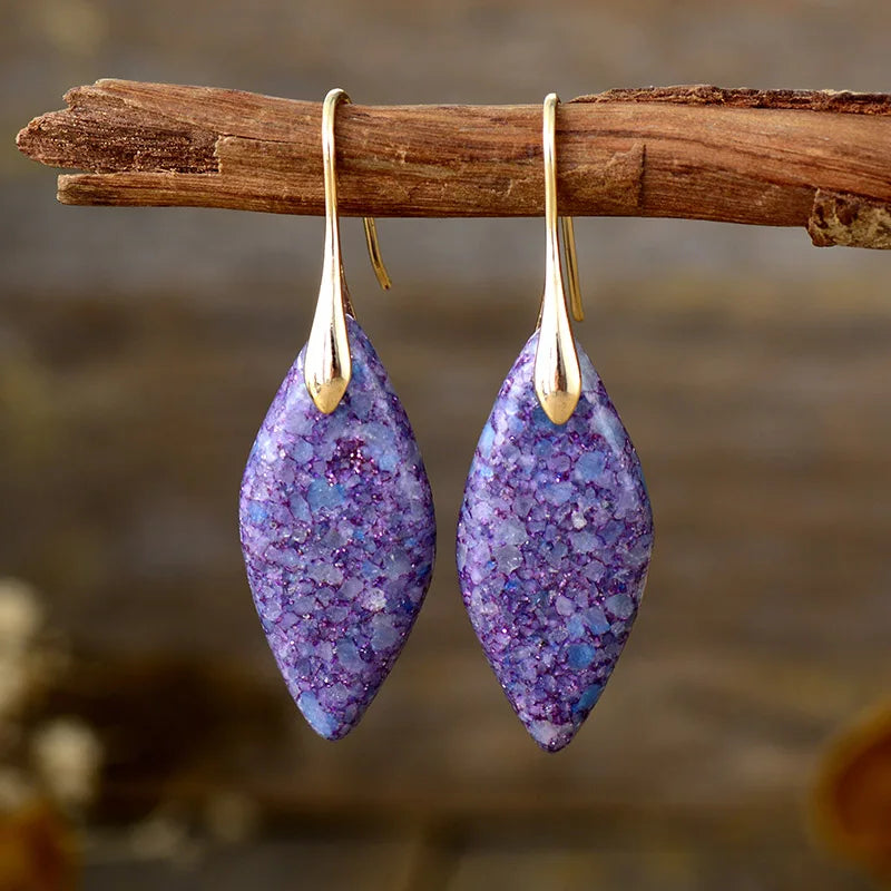 Boho Earrings, Dangle Earrings, Silver Plated  Jaspers Imperial