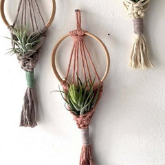 Colorful Macrame Plant Holder - Boho Home Wall Hanging Tapestry Pod Hanger