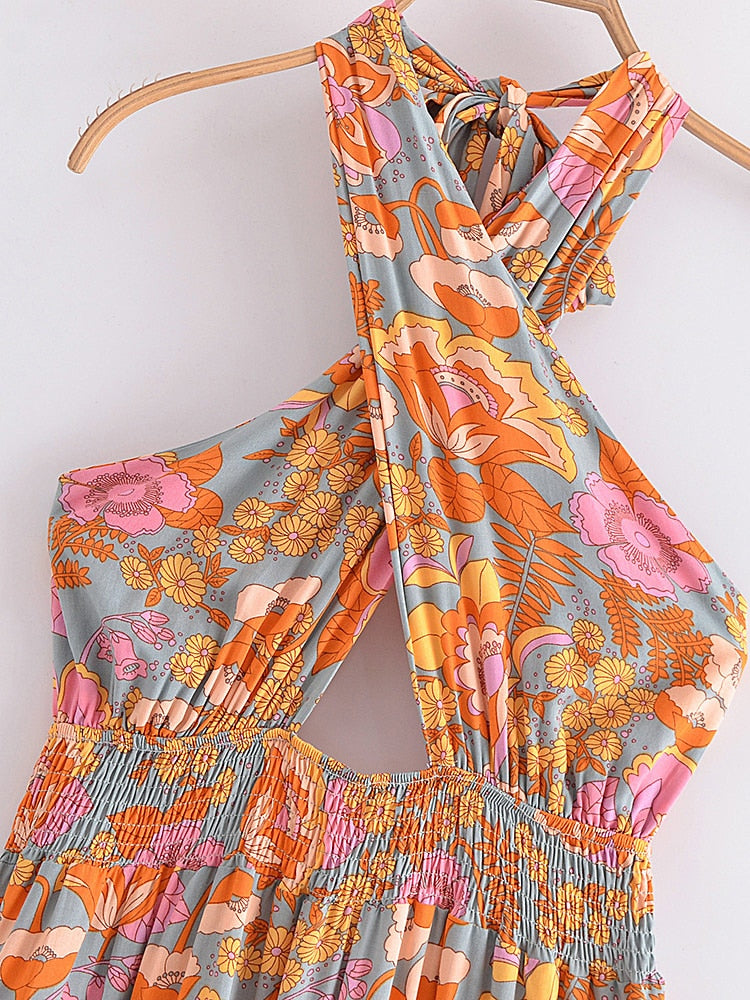 Maxi Dress, Boho Dress, Sundress, Halter Neck Catalina