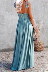 V-Neck Lace Suspender Holiday Dress